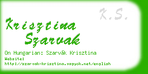 krisztina szarvak business card